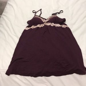 Burgundy modal and lace nightie